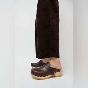 No. 6 Charlotte Studded Clog on Low Base in Oxblood in size 36 (6 US)